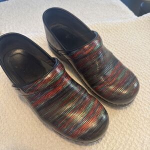 Dansko XP Size 42 Striped Multi-Colored Professional Nurse Clogs